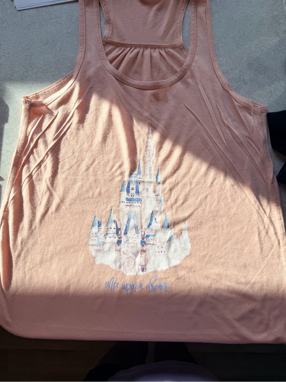 Bella Canvas Peach Tank Top with Castle Graphic